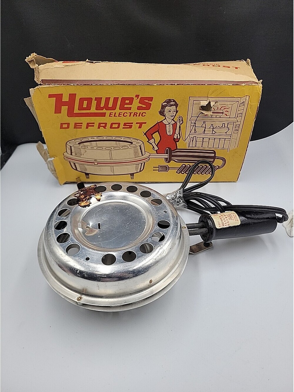 Vintage Electric Howe's Defroster for Refrigerator and Freezer Box